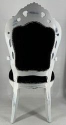 Casa Padrino chaise de salle à manger baroque de luxe noir / blanc antique - Meubles de salle à manger de style baroque