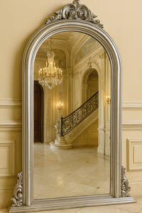 Casa Padrino espejo barroco plata A. 130 cm - Espejo de pared para armario de estilo barroco Casa Padrino espejo barroco plata A. 130 cm - Espejo de pared para armario de estilo barroco