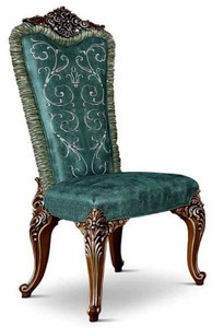 Prunkvoller Luxus Barock Esszimmer Stuhl Grün Braun Gold