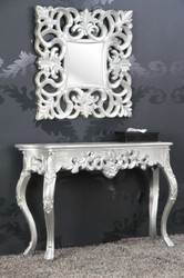 Casa Padrino consola barroco plata 85 cm - Mesa consola estilo barroco - Muebles barrocos