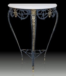Casa Padrino consolle barocco di lusso con piano in marmo blu / oro / bianco A. 80 cm - Mobile barocco