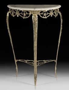 Casa Padrino consolle barocco di lusso con piano in marmo oro / crema A. 80 cm - Mobile barocco
