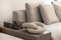 Casa Padrino objeto decorativo de arenisca de lujo anillos crema-beige - Decoración de salón