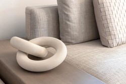 Casa Padrino objeto decorativo de arenisca de lujo anillos crema-beige - Decoración de salón