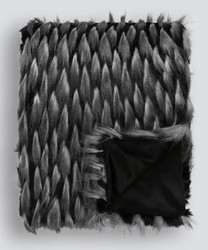 Casa Padrino copriletto di lusso nero / grigio 150 x 240 cm - Coperta in pelliccia sintetica