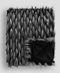 Casa Padrino couverture de luxe noir / gris 150 x 180 cm - Couverture en fausse fourrure