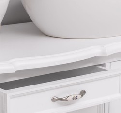 Casa Padrino armoire lavabo double en bois massif de style campagnard blanc 150 cm - Meuble de salle de bain de style campagnard
