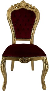 Luxus Barock Esszimmer Stuhl Bordeaux Rot Samt Stoff Gold Luxus Barock Esszimmer Stuhl Bordeaux Rot Samt Stoff Gold