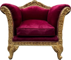 Barock Lounge Sessel Bordeaux Rot Gold Bordeaux Red Baroque Chair Barock Lounge Sessel Bordeaux Rot Gold Bordeaux Red Baroque Chair