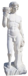 Casa Padrino Sculpture en Marbre de Style Antique Homme Blanc H. 180 cm
