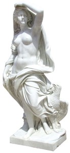 Casa Padrino sculpture décorative de jardin en marbre Art Nouveau femme avec aigle gris H. 180 cm