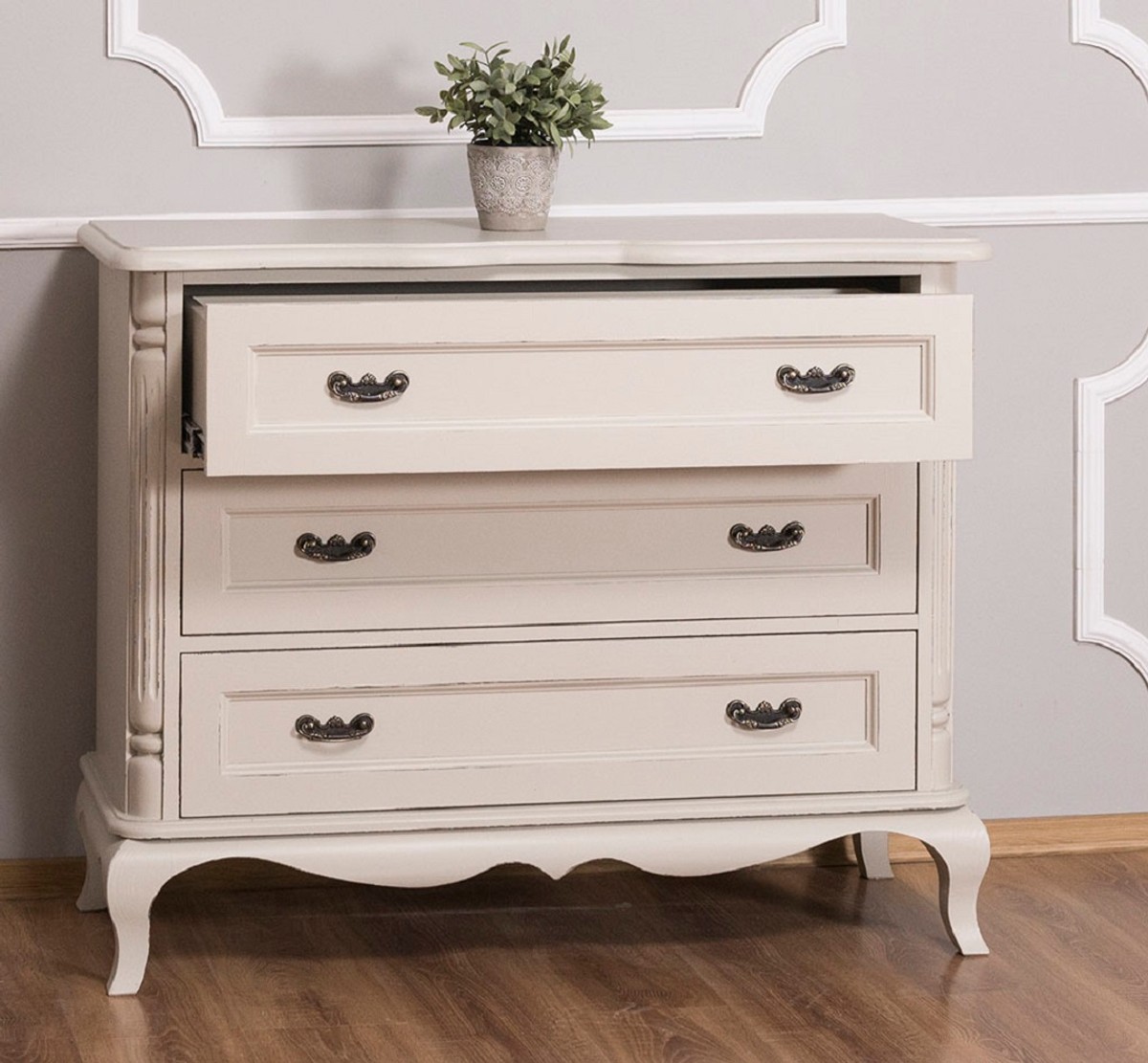 Casa Padrino cassettone stile country con 3 cassetti grigio chiaro antico 110 cm - Mobili in Stile Country Casa Padrino cassettone stile country con 3 cassetti grigio chiaro antico 110 cm - Mobili in Stile Country