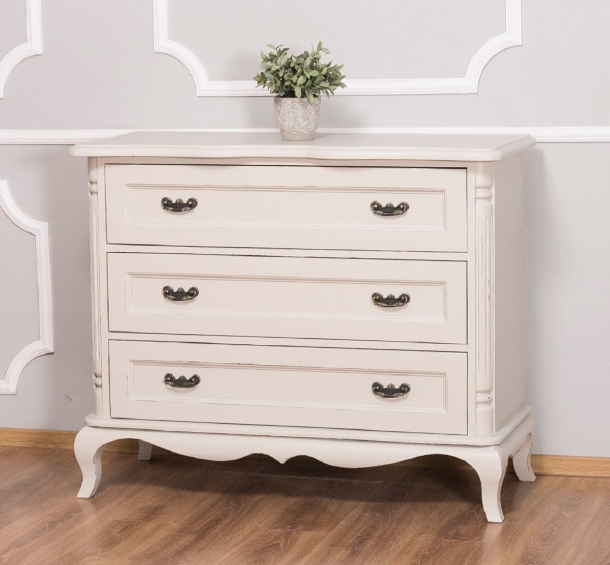 Casa Padrino cassettone stile country con 3 cassetti grigio chiaro antico 110 cm - Mobili in Stile Country Casa Padrino cassettone stile country con 3 cassetti grigio chiaro antico 110 cm - Mobili in Stile Country