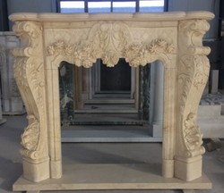 Casa Padrino marco de chimenea de mármol barroco de lujo crema 130 x A. 120 cm