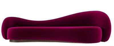 Casa Padrino Luxus Samt Sofa Lila 280 cm - Wohnzimmer Sofa & Hotel Möbel
