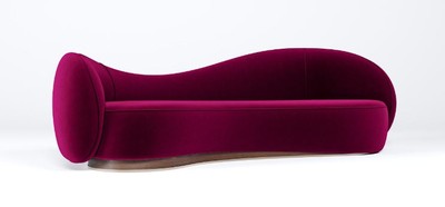 Casa Padrino Luxus Samt Sofa Lila 280 cm - Wohnzimmer Sofa & Hotel Möbel