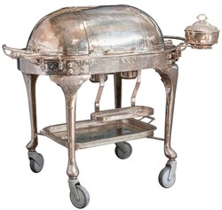 Casa Padrino chariot de service d'hôtel baroque de luxe argent - Chariot de style baroque - Accessoires d'hôtel