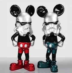 XXL Deko Skulptur Figur Schwarz Rot Silber