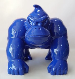 Casa Padrino scultura decorativa XXL scimmia gorilla blu A. 104 cm - Figura Decorativa XXL