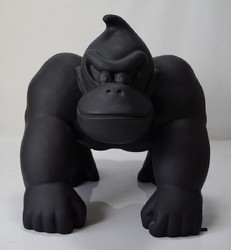 Casa Padrino sculpture décorative XXL gorille singe noir mat H. 104 cm - Figurine Décorative XXL