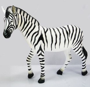 Casa Padrino scultura decorativa XXL zebra bianco / nero 185 cm - Figura da giardino a grandezza naturale