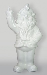 Casa Padrino sculpture décorative XXL nain de jardin blanc H. 170 cm - Grande figurine de jardin