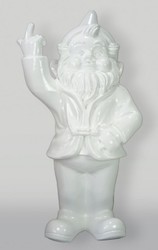 Casa Padrino sculpture décorative XXL nain de jardin blanc H. 170 cm - Grande figurine de jardin