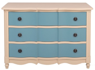 Casa Padrino Landhausstil Kommode mit 3 Schubladen Beige Blau