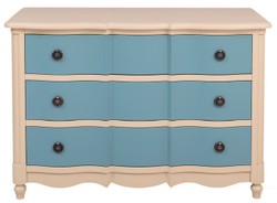 Casa Padrino cómoda de estilo campestre con 3 cajones beige / azul 130 cm - Muebles de estilo campestre