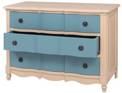 Casa Padrino cómoda de estilo campestre con 3 cajones beige / azul 130 cm - Muebles de estilo campestre