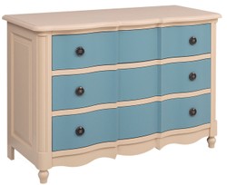 Casa Padrino cómoda de estilo campestre con 3 cajones beige / azul 130 cm - Muebles de estilo campestre