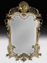 Prunkvoller Luxus Barock Bronze Spiegel Wandspiegel Gold