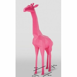 Casa Padrino scultura decorativa XXL giraffa rosa A. 140 cm - Figura decorativa astratta da giardino