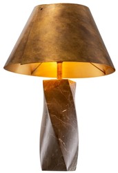 Casa Padrino lampada da tavolo di lusso in marmo con paralume in metallo marrone / ottone vintage Ø 53 x A. 78 cm