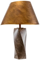 Casa Padrino lampada da tavolo di lusso in marmo con paralume in metallo marrone / ottone vintage Ø 53 x A. 78 cm