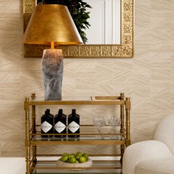 Casa Padrino luxury marble table lamp with metal lampshade gray / antique brass Ø 53 x H. 78 cm