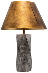 Casa Padrino luxury marble table lamp with metal lampshade gray / antique brass Ø 53 x H. 78 cm