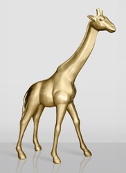 Casa Padrino XXL decorative sculpture giraffe gold H. 230 cm - Huge garden decoration figure