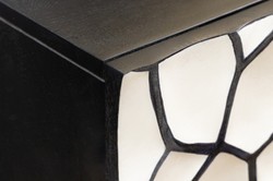 Credenza Casa Padrino con aspetto 3D nero / bianco / oro - mobili moderni in legno massello Credenza Casa Padrino con aspetto 3D nero / bianco / oro - mobili moderni in legno massello