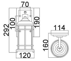 Casa Padrino lampada da parete per esterni di lusso nero A. 29,2 cm - Illuminazione per esterni di lusso