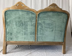 Casa Padrino sofá de salón barroco de lujo verde / marrón 120 cm - Muebles de estilo barroco