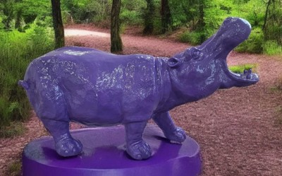 Casa Padrino escultura decorativa XXL hipopótamo púrpura 120 cm - Figura decorativa da jardín