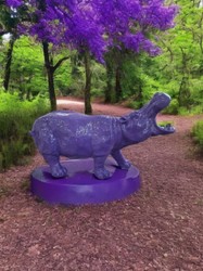 Casa Padrino escultura decorativa XXL hipopótamo púrpura 120 cm - Figura decorativa da jardín