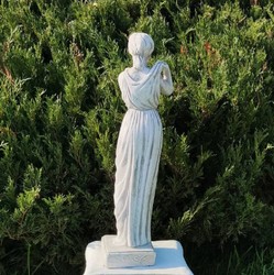 Jugendstil Garten Terrassen Deko Skulptur Dame Grau