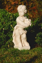 Jugendstil Garten Terrassen Deko Skulptur Junge Beige Jugendstil Garten Terrassen Deko Skulptur Junge Beige