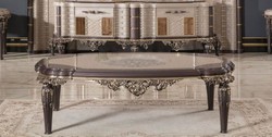 Casa Padrino table basse baroque de luxe gris / marron / or 120 cm - Meubles de salon de style baroque