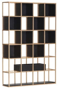 Casa Padrino cabinet mensola di lusso in metallo con scomparti in legno ottone / nero A. 160 cm
