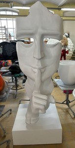 XXL Deko Skulptur Matt Weiß