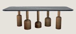 Luxury dining table with marble top black bronze