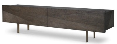 Casa Padrino Luxus Fernsehschrank mit Eichenfurnier, Mokka B. 200 cm, T. 43,5 cm, H. 52 cm Casa Padrino Luxus Fernsehschrank mit Eichenfurnier, Mokka B. 200 cm, T. 43,5 cm, H. 52 cm